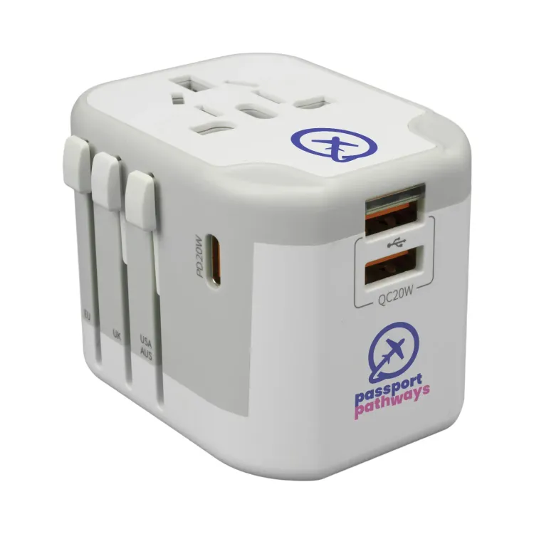 Travel Adaptor - Pad Print Front and Base