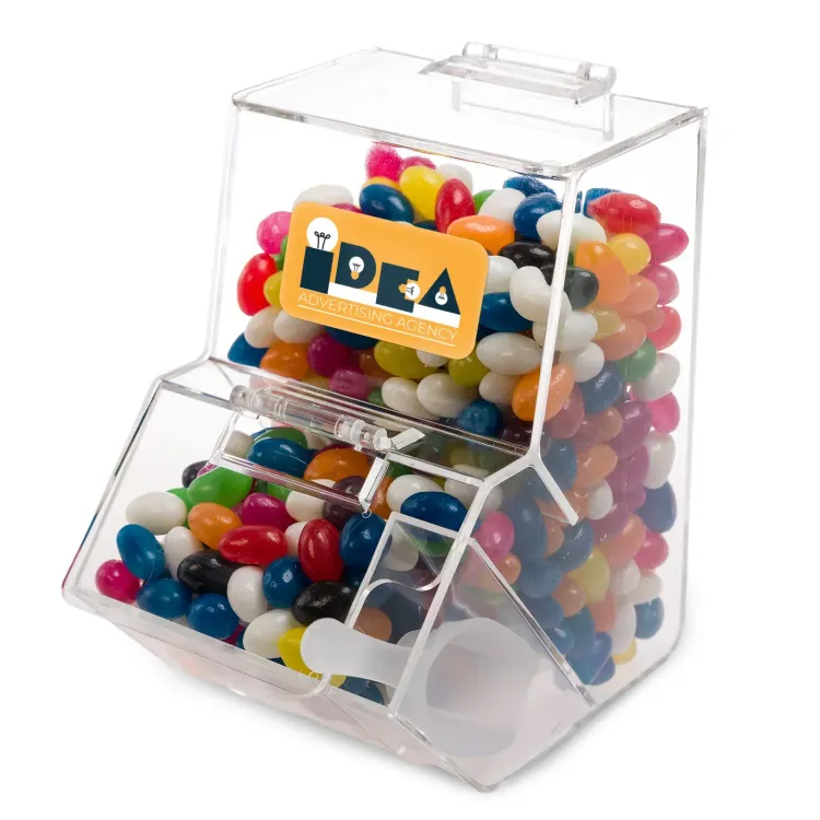 Assorted Colour Mini Jelly Beans in Dispenser - Assorted Colour Mini Jelly Beans in Dispenser