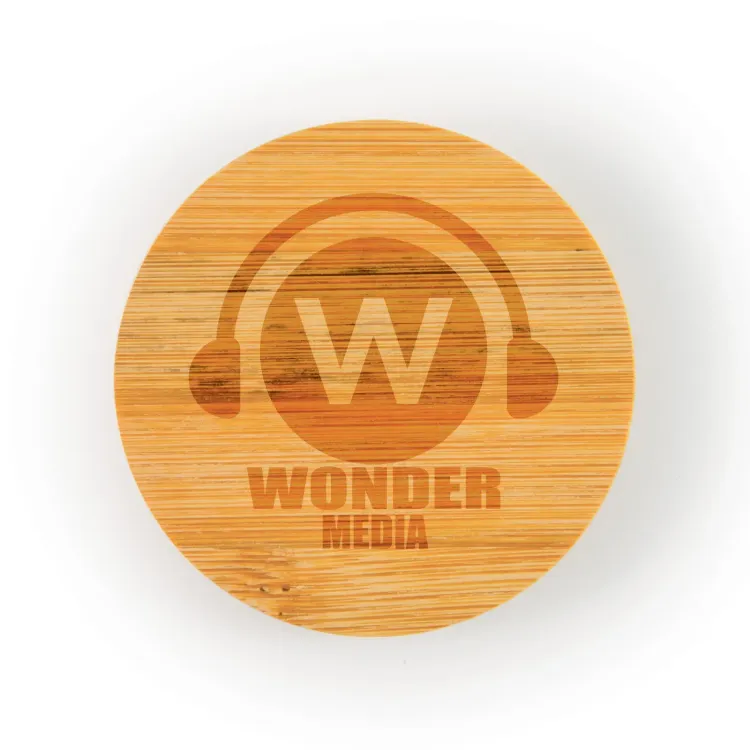 Discus Bamboo Bottle Opener Coaster  - Front