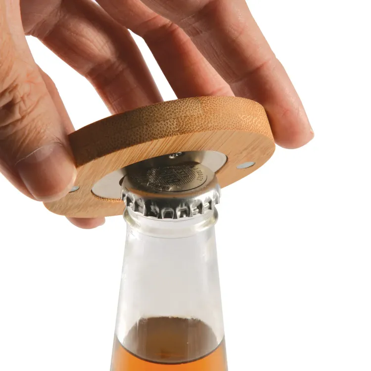 Discus Bamboo Bottle Opener Coaster  - Lifestyle 3