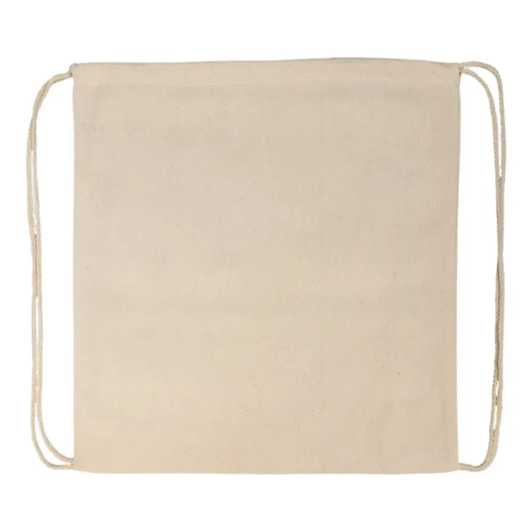 Calico Drawstring Library Backpack - Natural