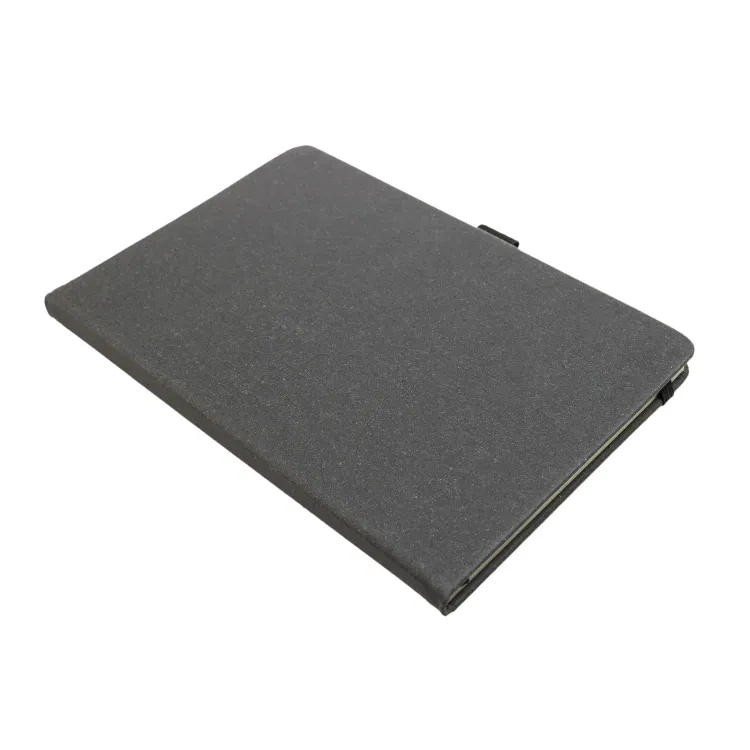 Astro Hard Cover Recycled Leather Notebook  - Grey no Strap