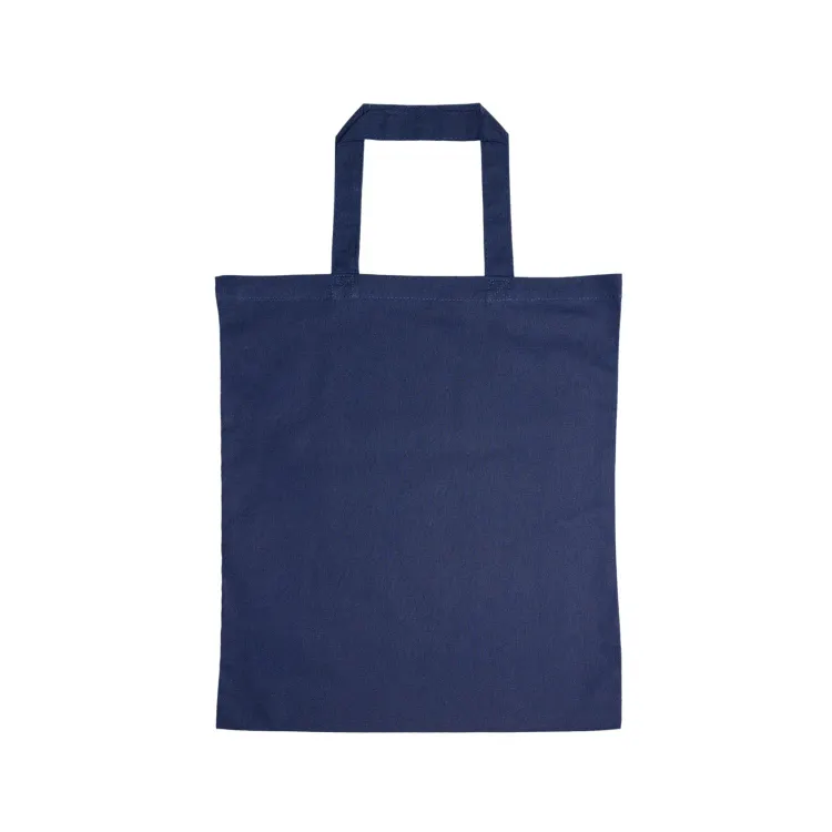 Coloured Cotton Short Handle Tote Bag - Navy Blue