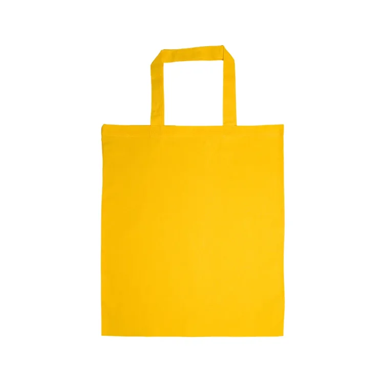 Coloured Cotton Short Handle Tote Bag - Yellow