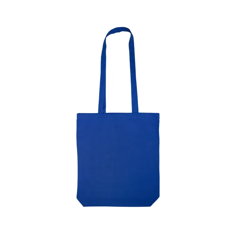 Coloured Cotton Long Handle Bag - Dark Blue