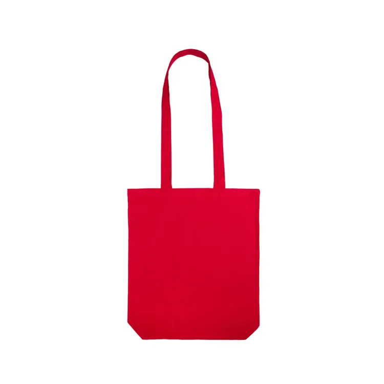 Coloured Cotton Long Handle Bag - Red
