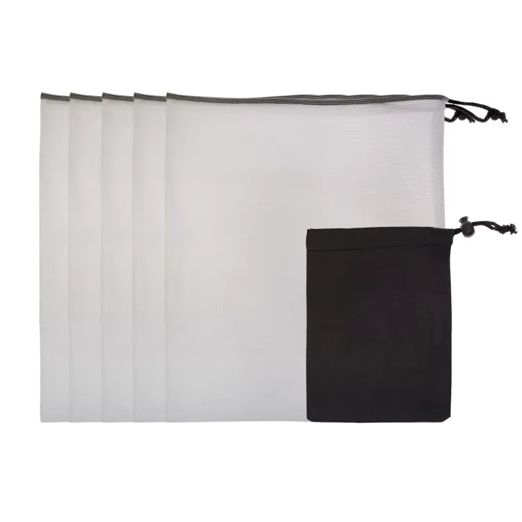 Harvest Produce Bags in Pouch - Black/White