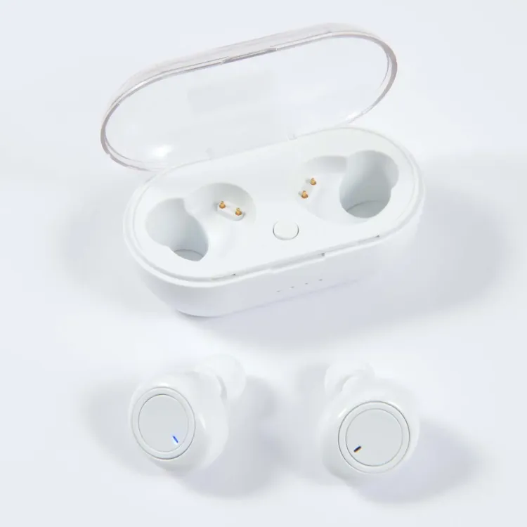 Tempest TWS Earbuds - White open buds out
