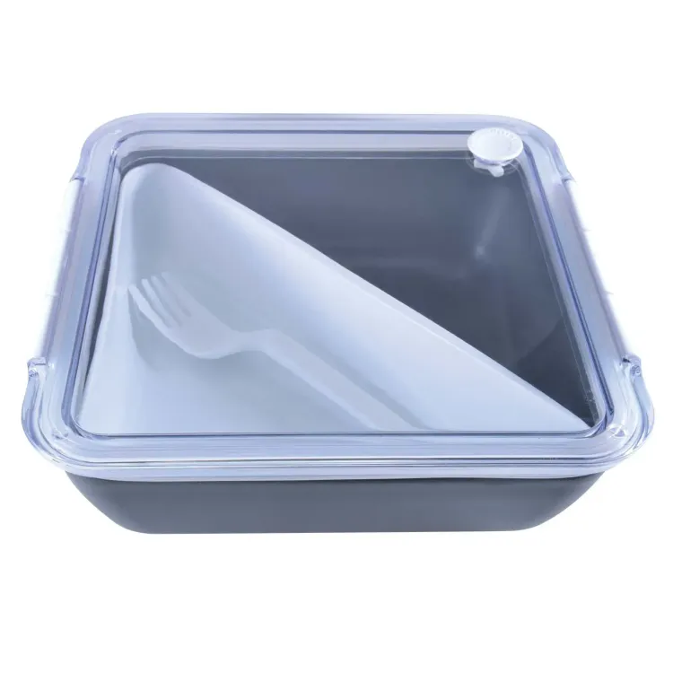 Zest Lunch Box / Food Container - Clear/Dark Grey