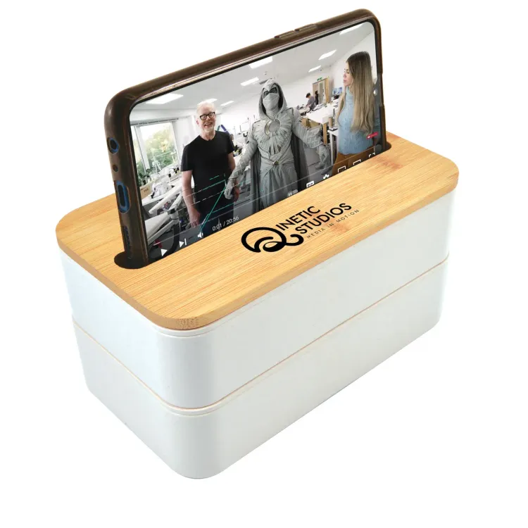 Stax Eco Lunch Box with Phone Holder Lid - Stax Eco Lunch Box with Phone Holder Lid