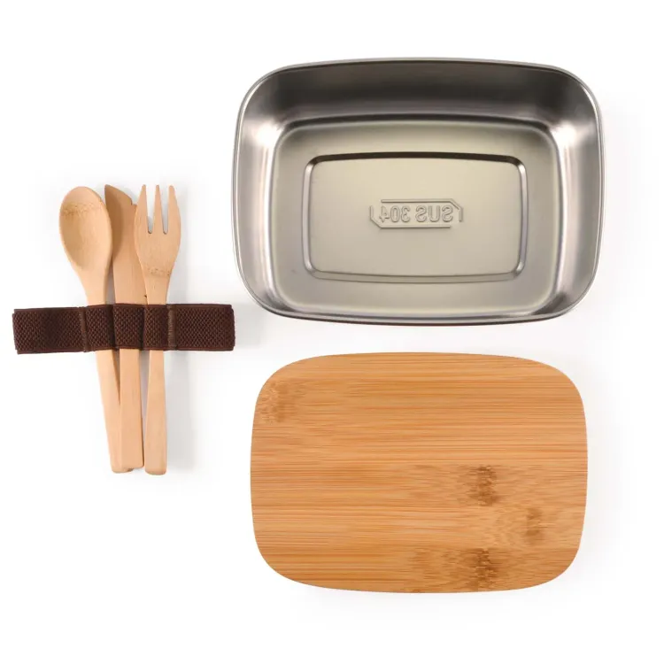 Bermuda Lunch Box - Bamboo/Silver