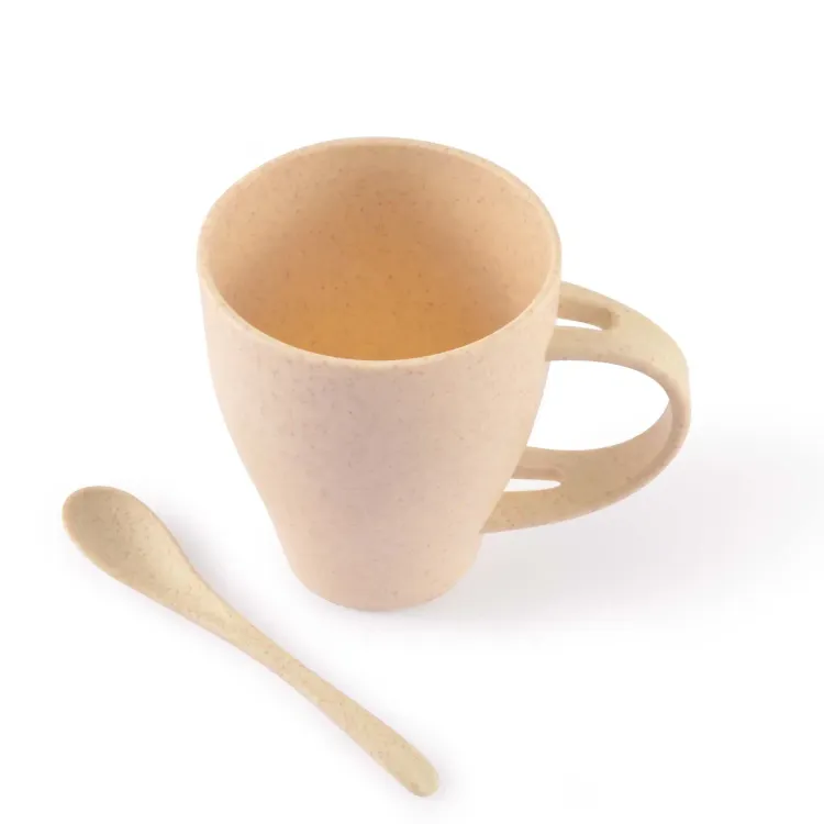 Avenue Wheat Fibre Cup and Spoon - Angle spoon out blank