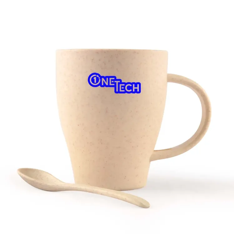 Avenue Wheat Fibre Cup and Spoon - Side spoon out