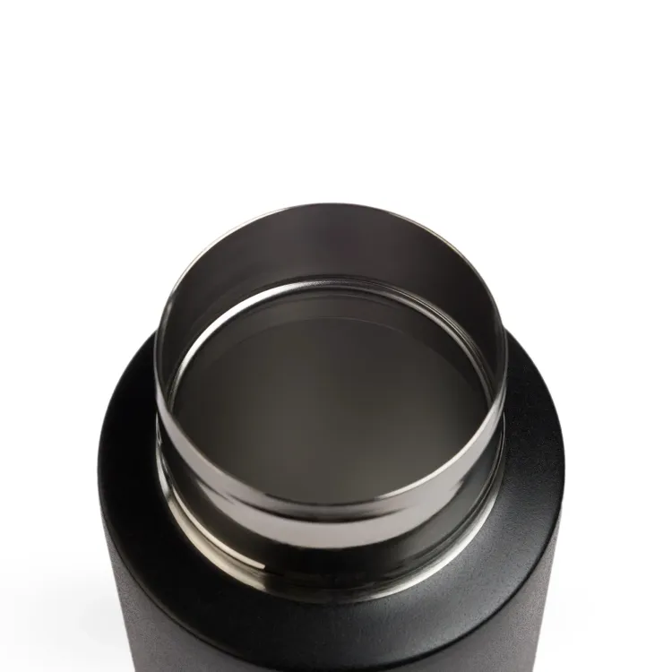 Zara 1 Litre Steel Bottle - Lid off Black