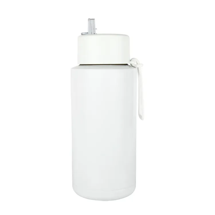 Zara 1 Litre Steel Bottle - White 2
