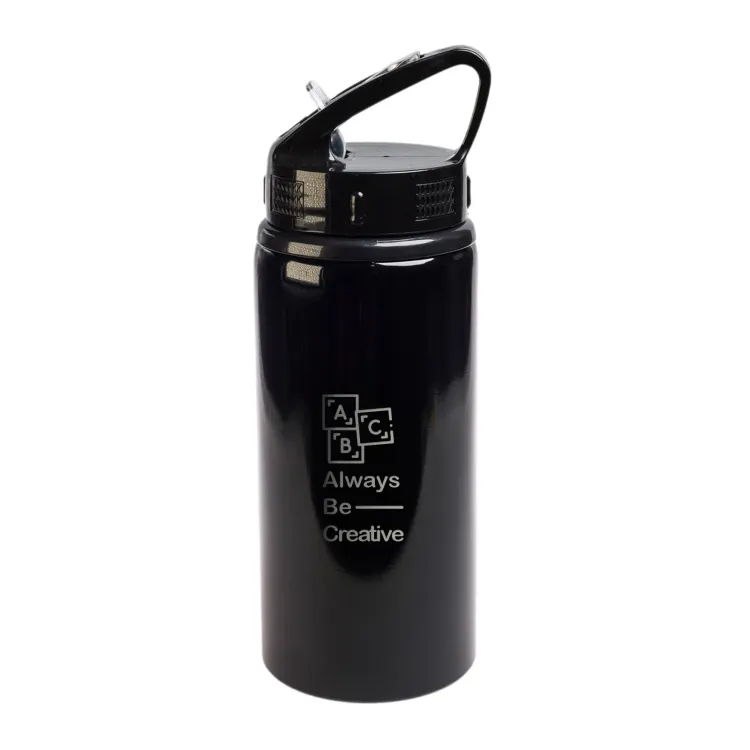 Amore 500ml Junior Bottle - Flip Straw Lid - Black Laser Engrave