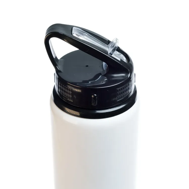 Amore 500ml Junior Bottle - Flip Straw Lid - White Lid Closed