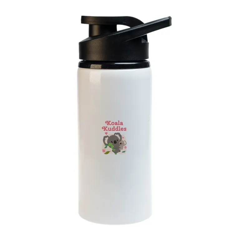 Amore 500ml Junior Bottle - Free Flow Lid - White Digital Print