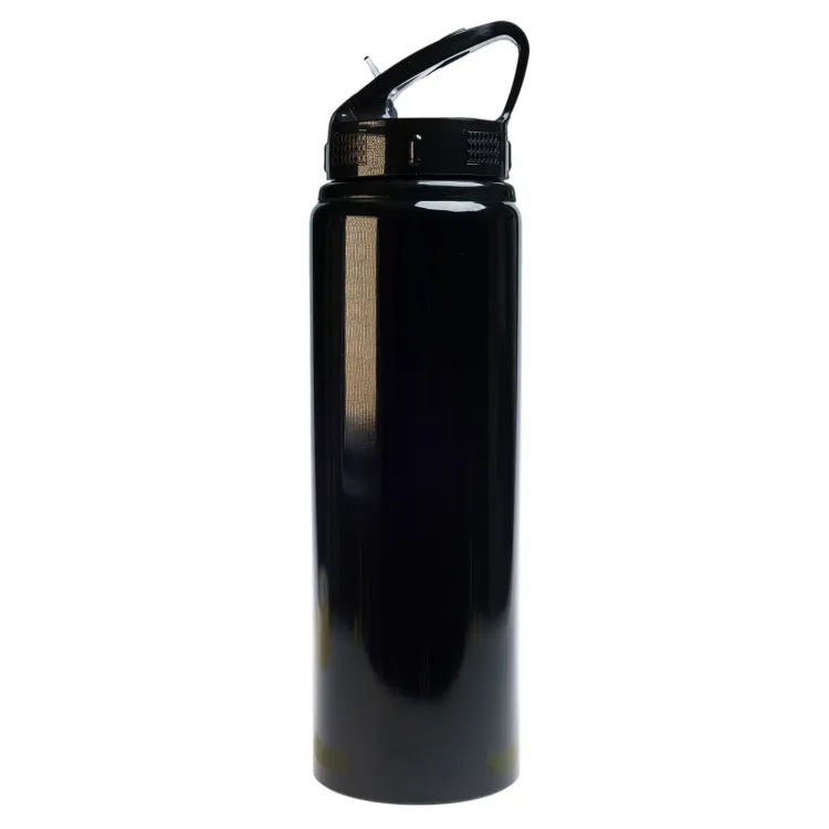Amore 750ml Bottle - Flip Straw Lid - Black