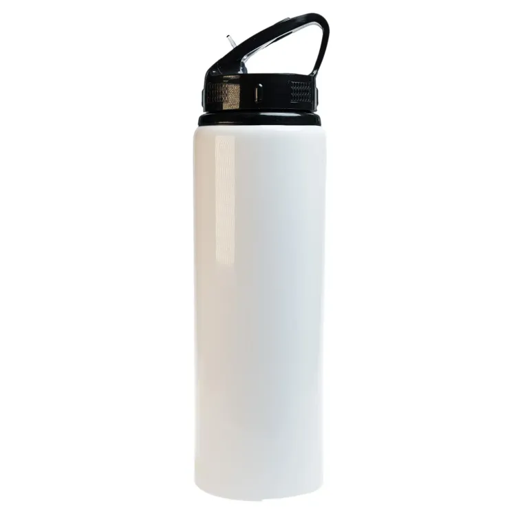 Amore 750ml Bottle - Flip Straw Lid - White