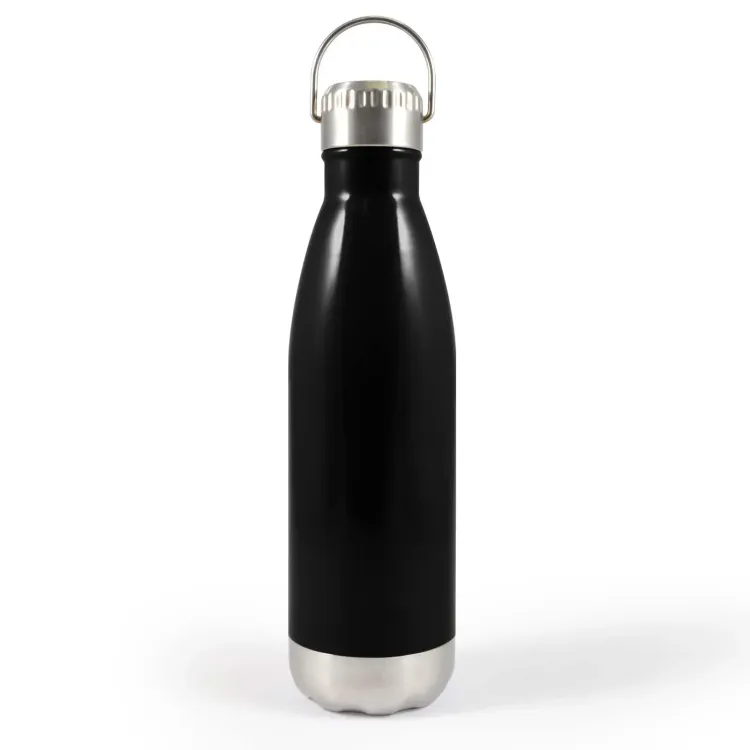 Soda Bottle with Hanger Lid - Black