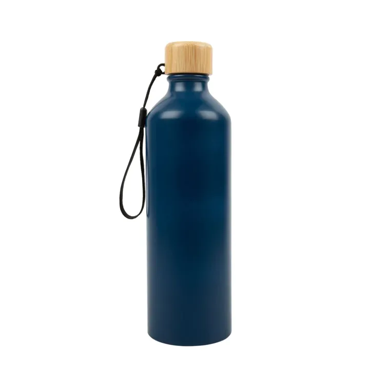 Gelato Aluminium Bottle with Bamboo Lid - Matte Navy Blue