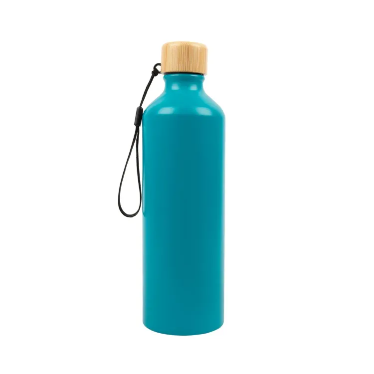 Gelato Aluminium Bottle with Bamboo Lid - Matte Teal