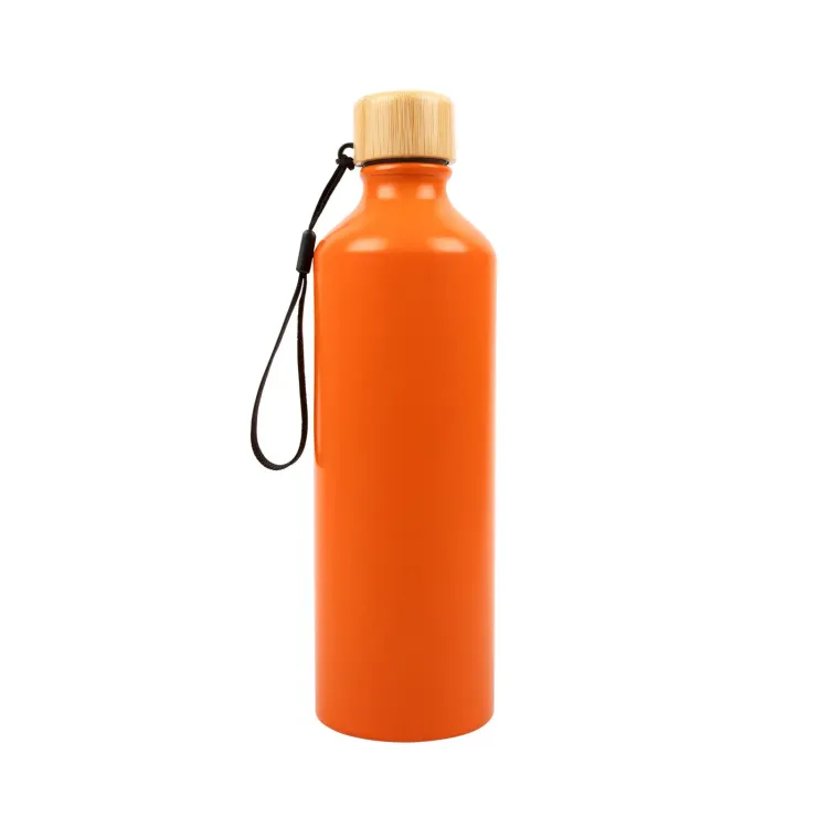Gelato Aluminium Bottle with Bamboo Lid - Orange