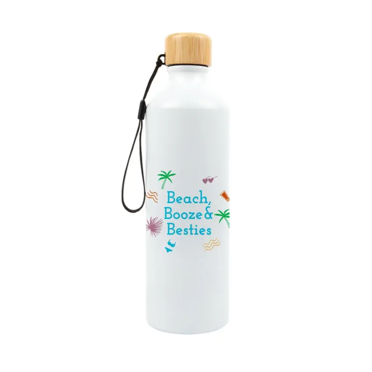 Gelato Aluminium Bottle with Bamboo Lid - Rotary Digital Print
