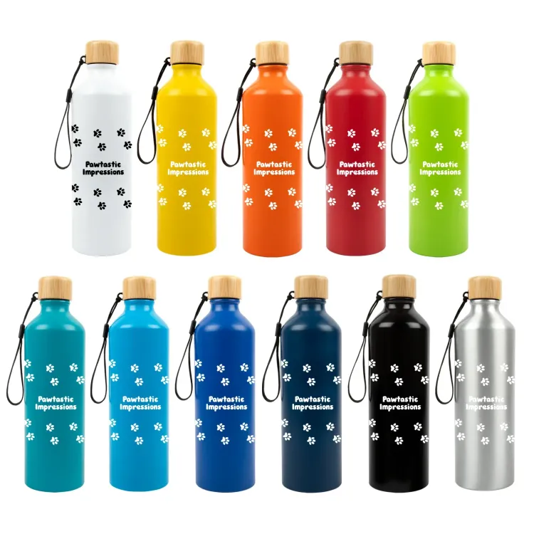 Gelato Aluminium Bottle with Bamboo Lid - Gelato Aluminium Bottle with Bamboo Lid