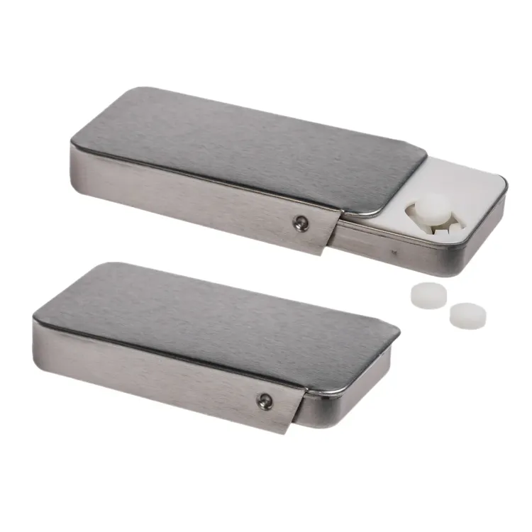 Sugar Free Breath Mints in Slider Tin - Silver