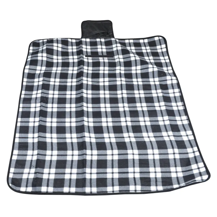 Leisure Picnic Blanket - Black/White Open