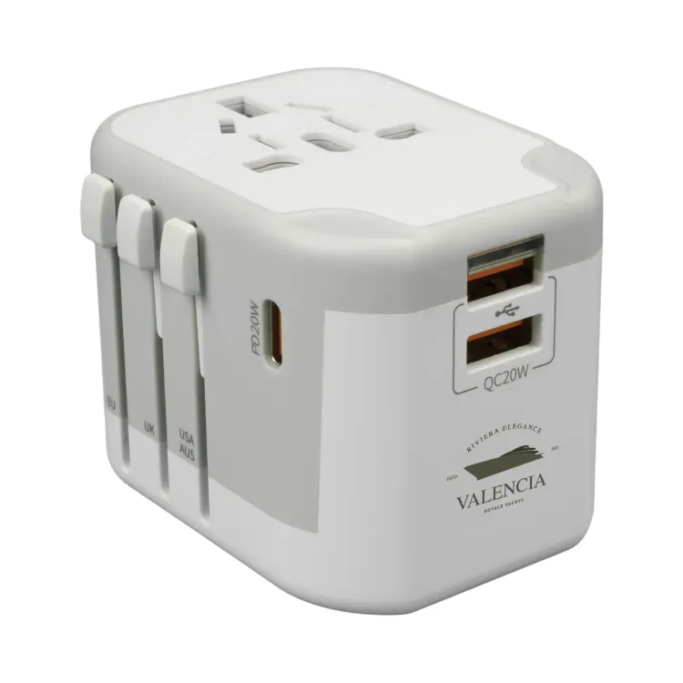Tech Pack Travel - Digital Print on USB Side of Travel Adaptor