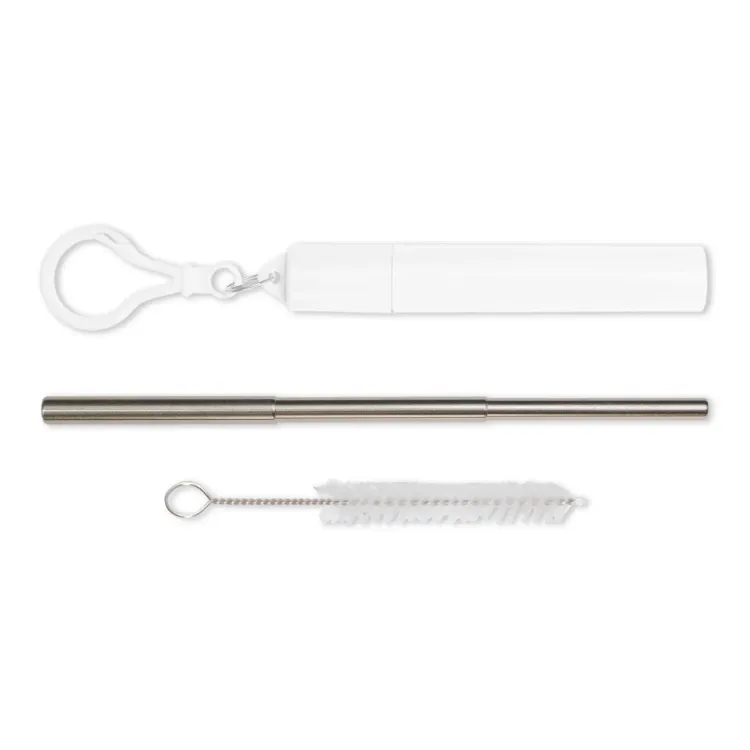 Sippy Telescopic Straw - White/Silver