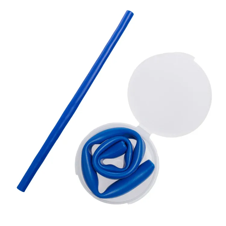 Silicone Straw in Case - Dark Blue
