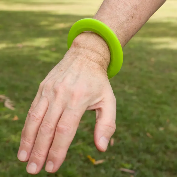 Wrist Disc Silicone Flyer - Green on Wrist