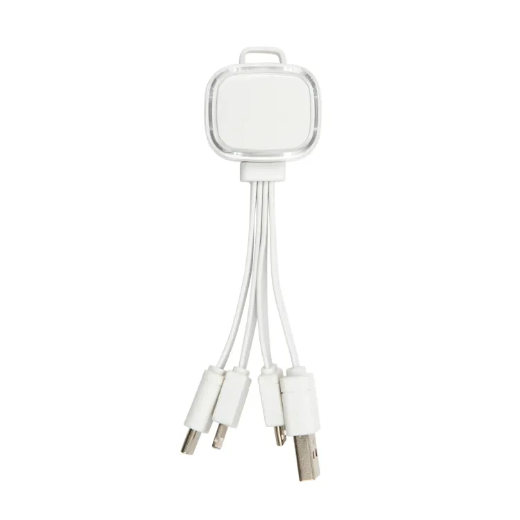 Family Light Up  3 in 1 Cable  - White/Clear