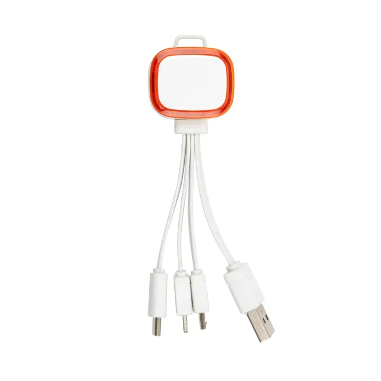 Family Light Up  3 in 1 Cable  - White/Orange