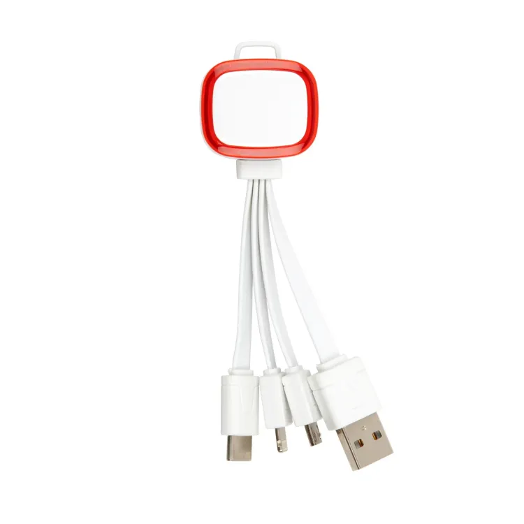 Family Light Up  3 in 1 Cable  - White/Red