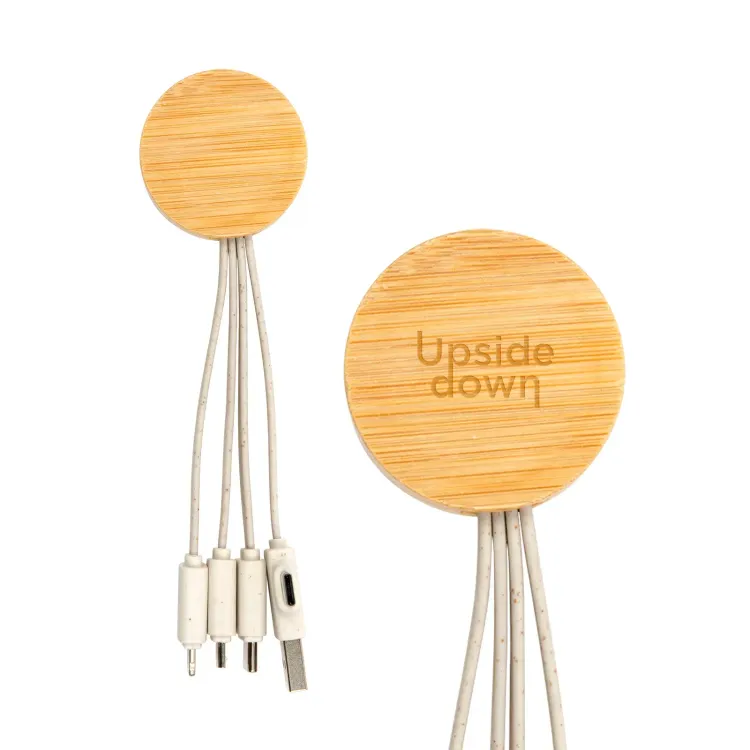 Sprite Round Bamboo Charging Cable - Sprite Round Bamboo Charging Cable