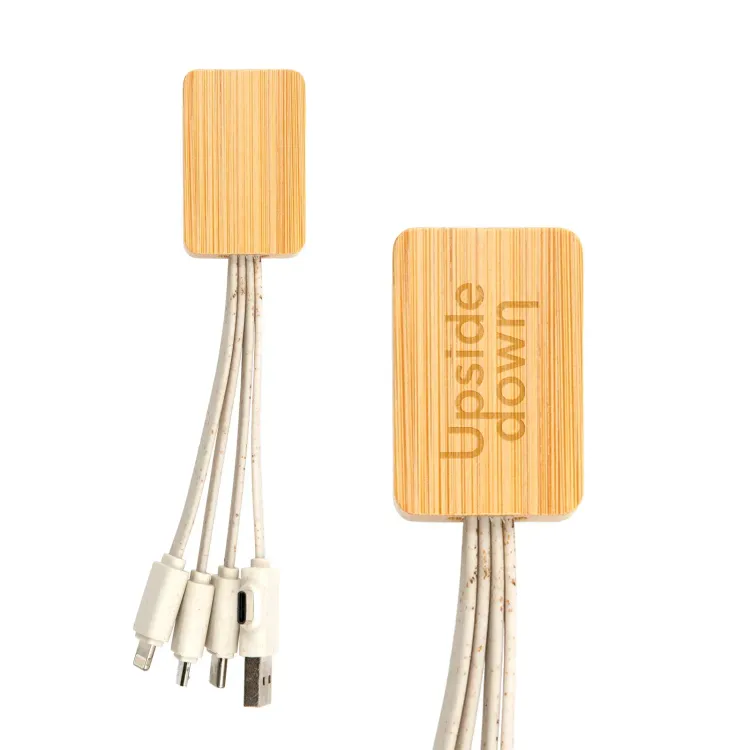 Sprite Square Bamboo Charging Cable - Sprite Square Bamboo Charging Cable