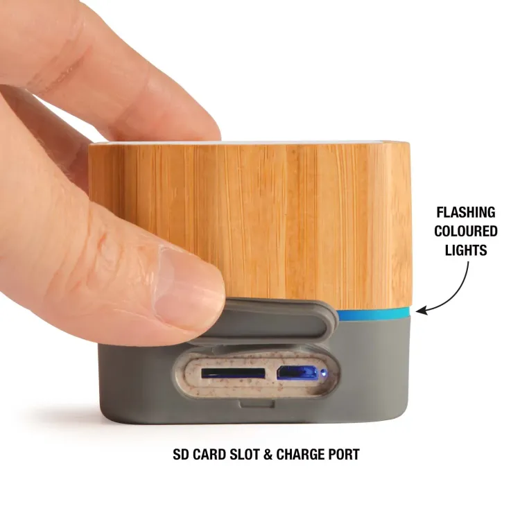 Gig Bamboo Bluetooth Speaker - Back Open