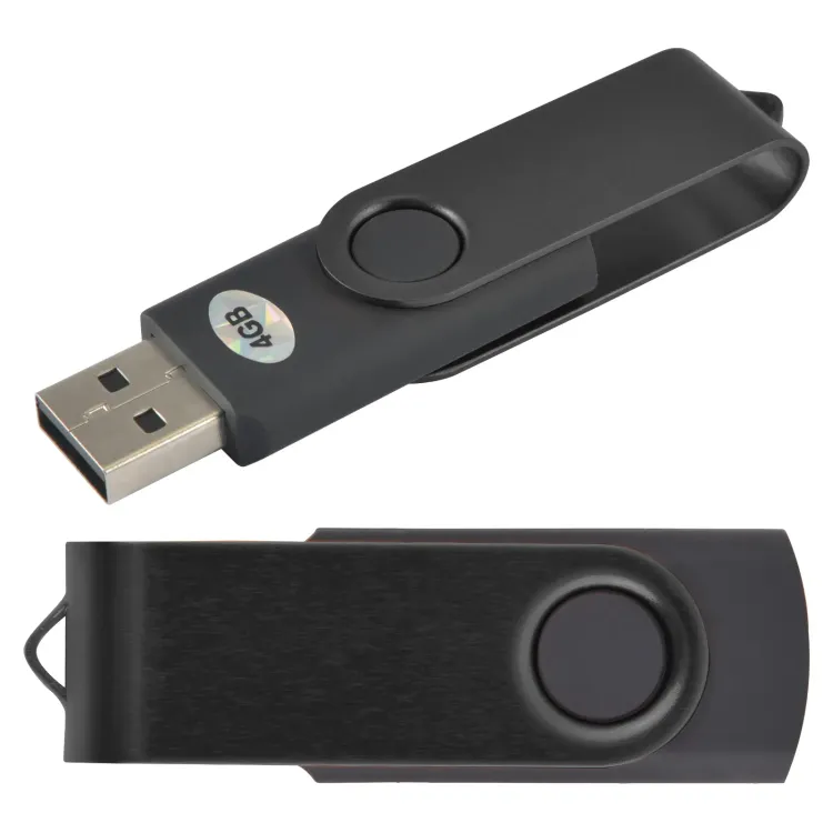 Swivel USB Flash Drive - Black/Black