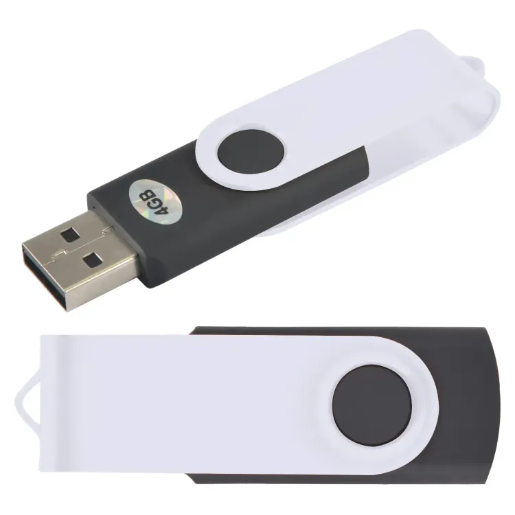 Swivel USB Flash Drive - Black/White