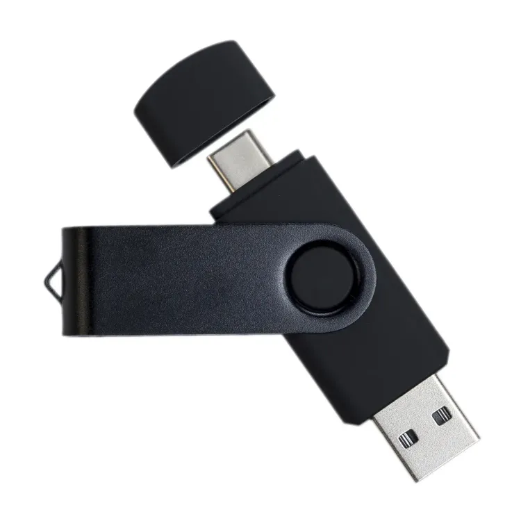 Swivel USB Flash Drive Dual 8GB - Black 2