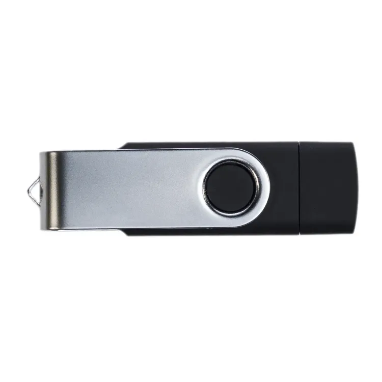 Swivel USB Flash Drive Dual 8GB - Silver