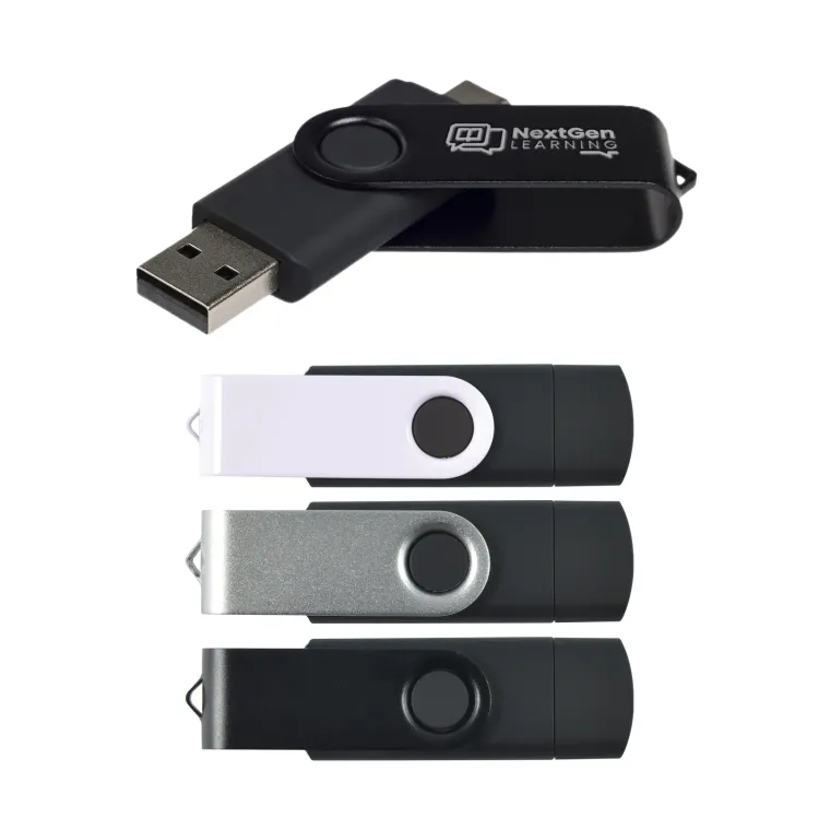 Swivel USB Flash Drive Dual 8GB - Swivel USB Flash Drive Dual 8GB