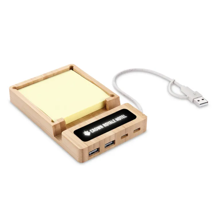 Lumos USB & Note Hub - Laser Engraved Illuminated