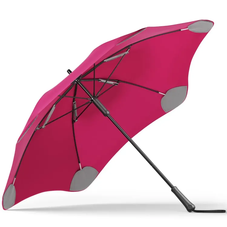 Underside view of BLUNT Classic umbrella in pink showing frame structure