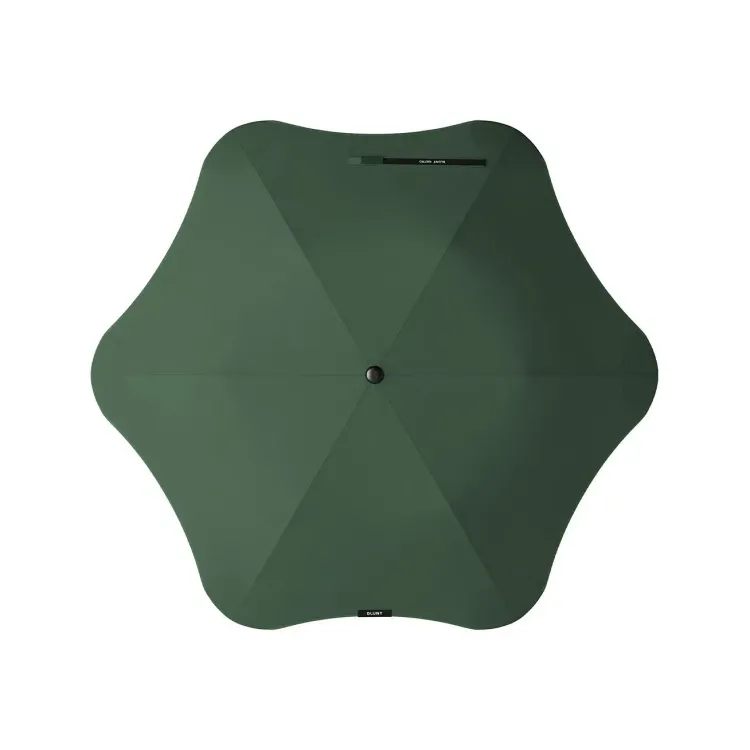 Top-down view of BLUNT Metro Umbrella in forest green showing six-panel canopy